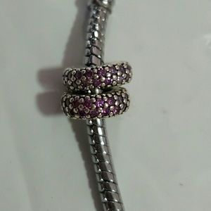 Pandora authentic spacers pave with purple cz.